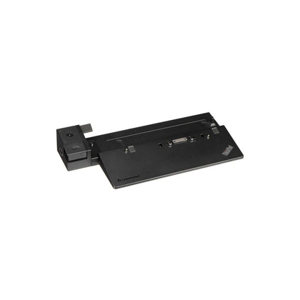 Lenovo dock front view showing ports and compact design for efficient desk setup