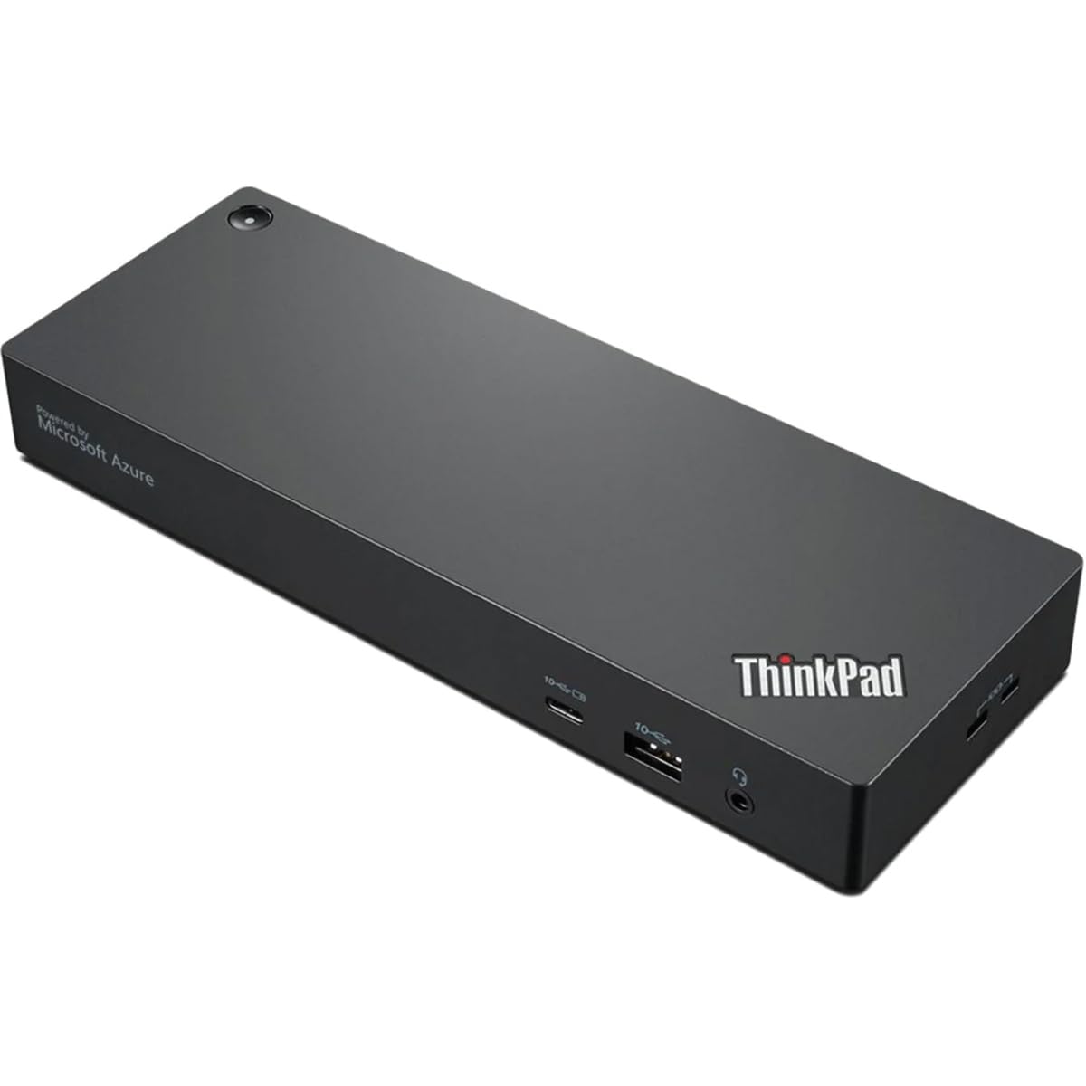 Lenovo ThinkPad Universal Dock front ports enable versatile connectivity for a tidy workspace.