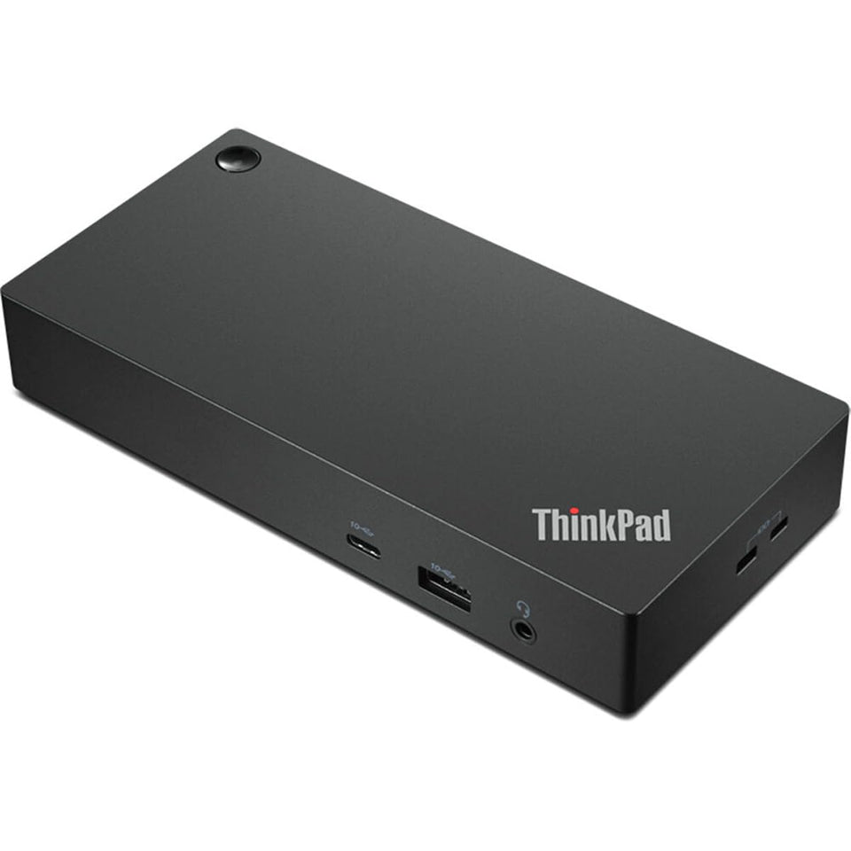 Lenovo ThinkPad Universal USB-C Dock front view with multiple ports for versatile productivity.