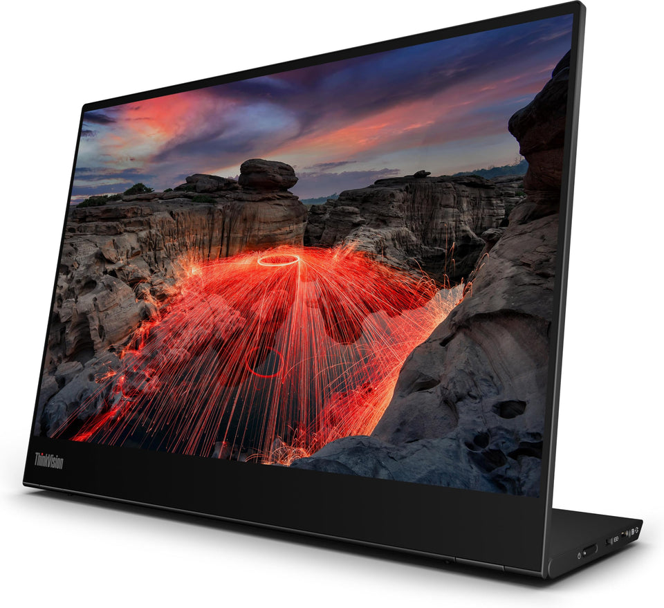 Lenovo ThinkVision M14t Gen2 on desk boosts productivity with a second screen