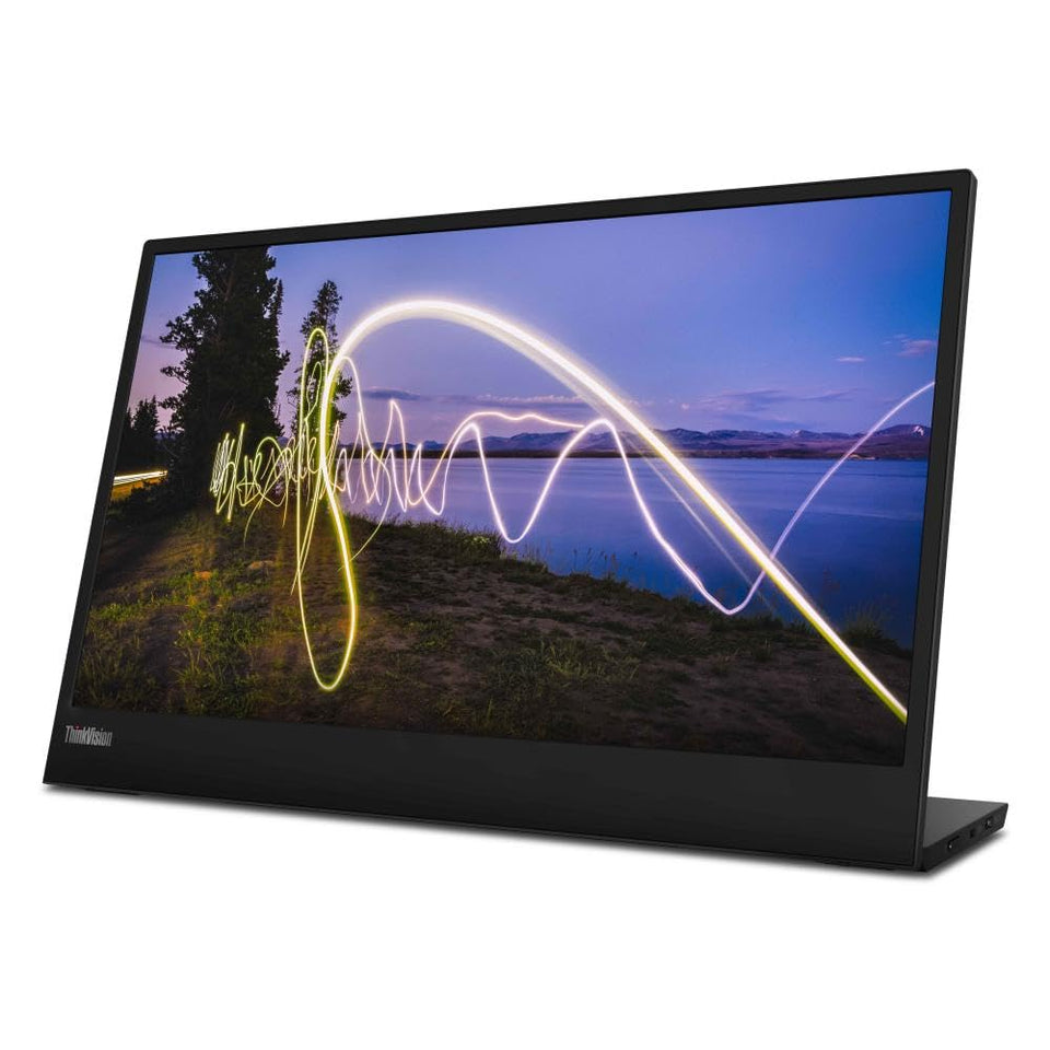 Lenovo ThinkVision M15 portable monitor showcases compact design for effortless travel work.