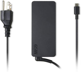 Lenovo adapter side profile highlighting slim housing and travel convenience