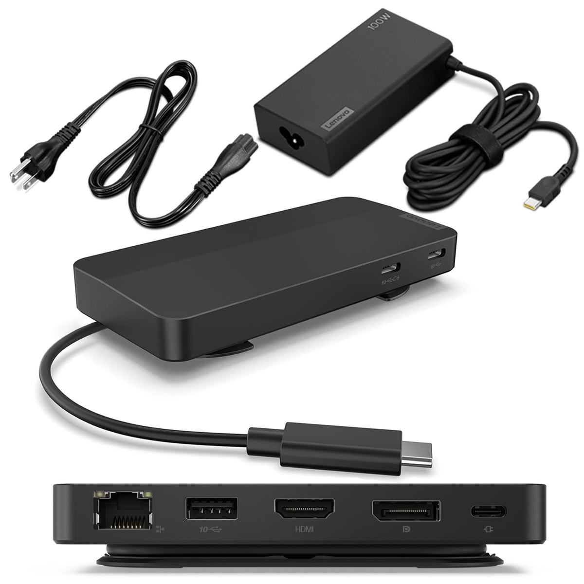 Lenovo USB-C dual display travel dock with 4K outputs for productive work