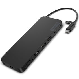 Lenovo USB-C Slim Travel Dock with 8 ports for versatile on-the-go productivity.