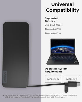 Lenovo USB-C Slim Travel Dock offers fast data transfer with USB-A and USB-C ports.