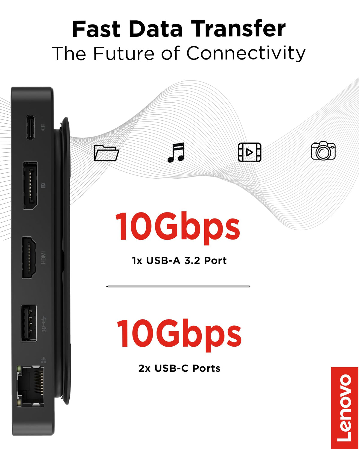 Lenovo USB-C Travel Dock universal compatibility across USB-C laptops.