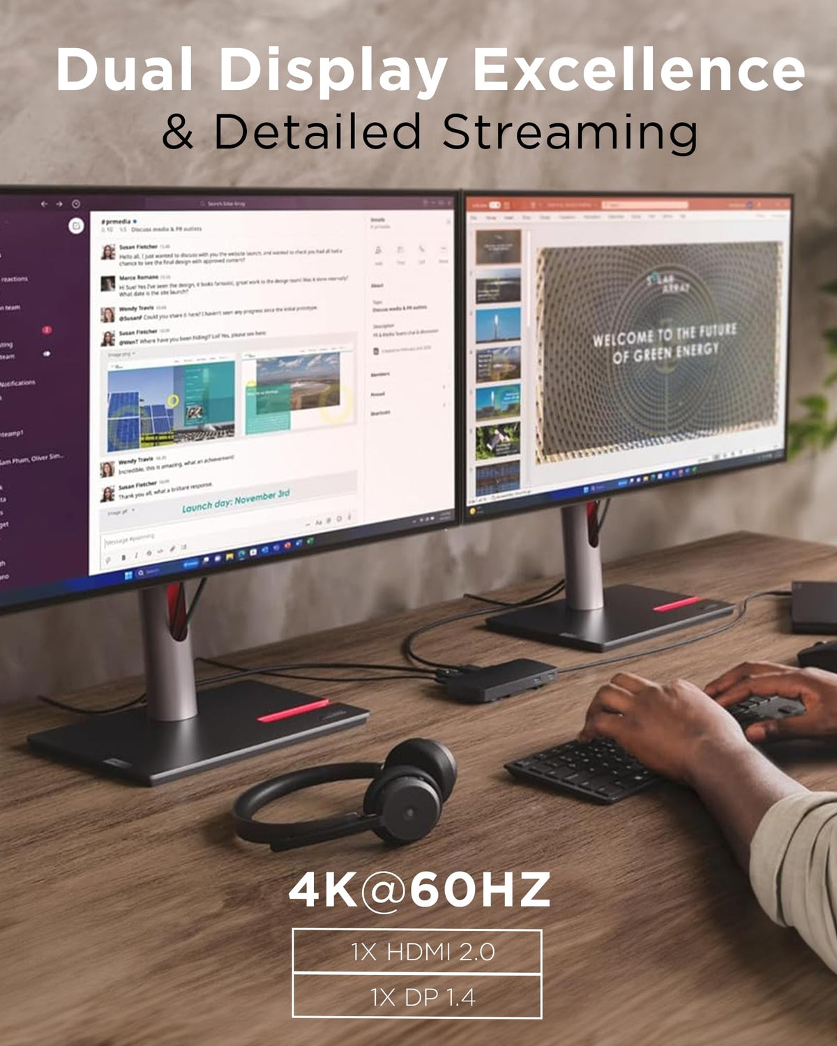 Universal compatibility for USB-C laptops supports on-the-go setup