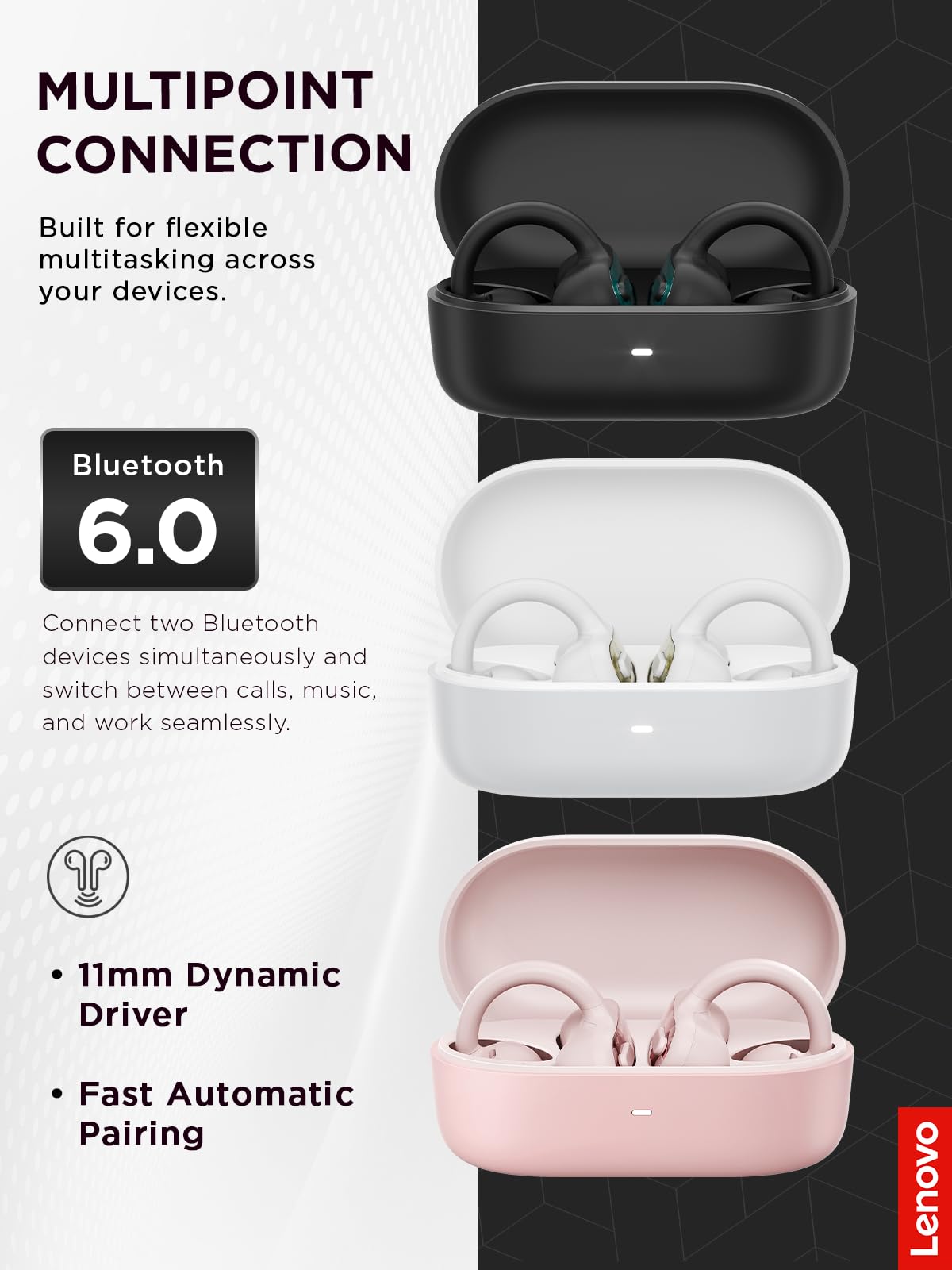 Lenovo X500 in-ear use while taking call showing clear voice pickup benefit