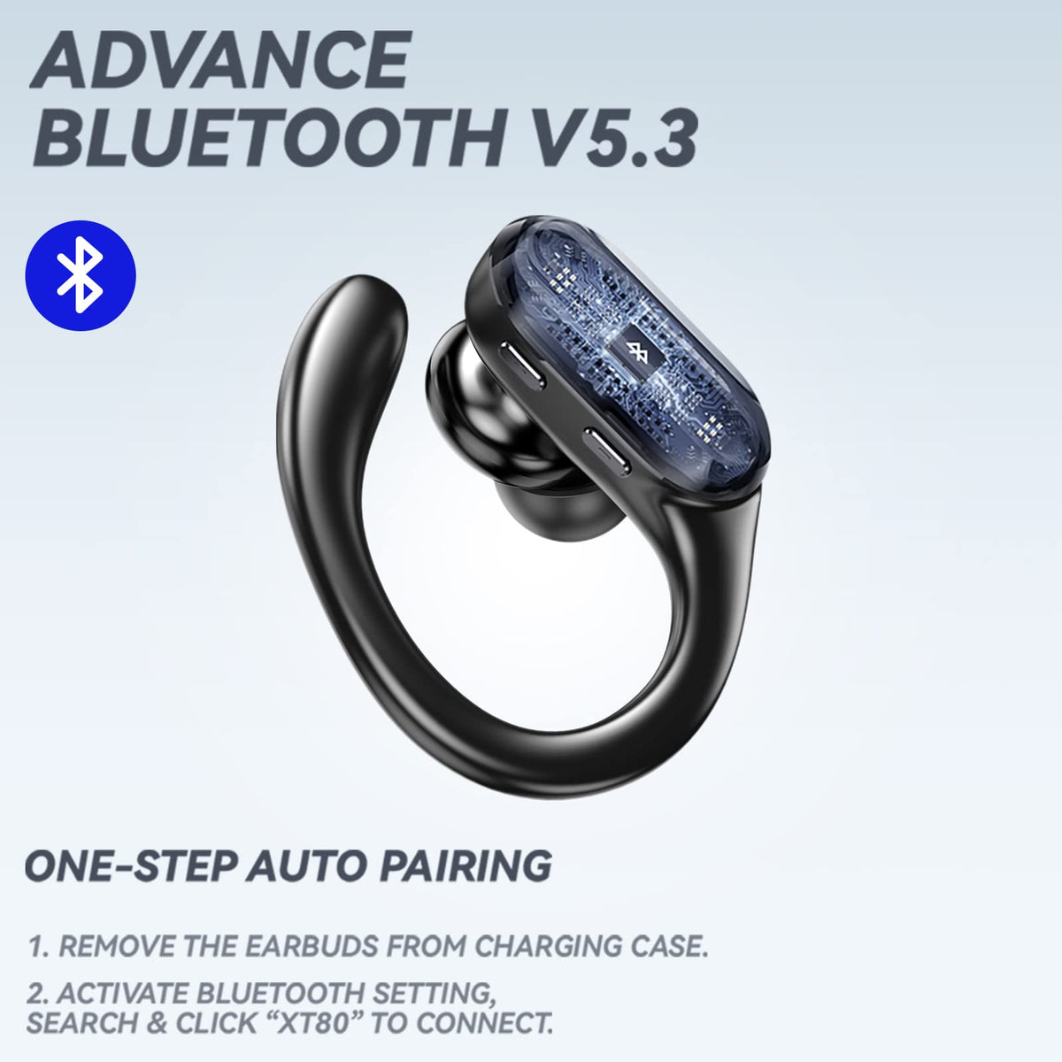 Lenovo XT80 Bluetooth 5.3 connection enables fast pairing and stable audio.