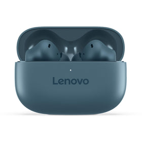 Lenovo Yoga PC Edition front view showing earbuds and case, sleek coordinated design