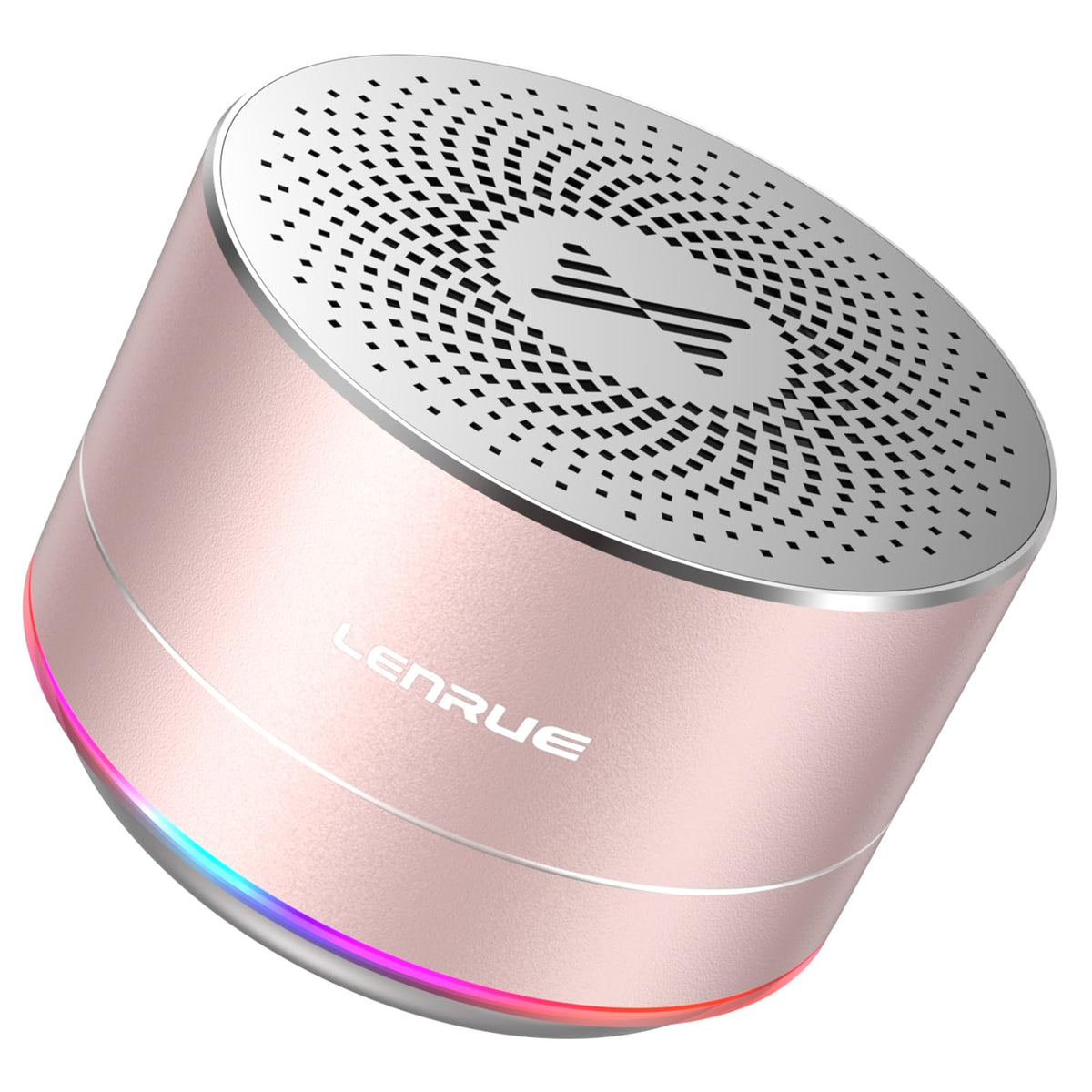 LENRUE A2 pink compact metal speaker for portable listening