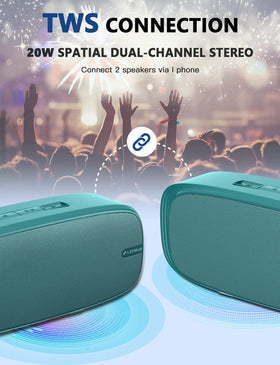 LENRUE Bluetooth speaker offers 12-hour playtime for all-day listening.