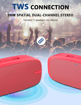 LENRUE Bluetooth Speaker control panel shows easy access to volume and playback.