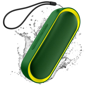 LENRUE Bluetooth speaker green front view for portable home and outdoor use