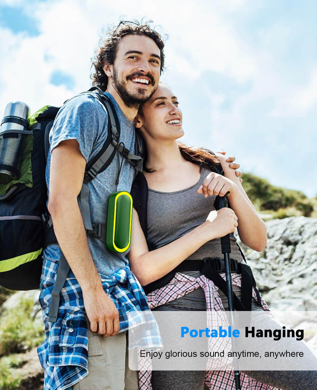 LENRUE Bluetooth speaker green portable-usage enables music anywhere rain or shine