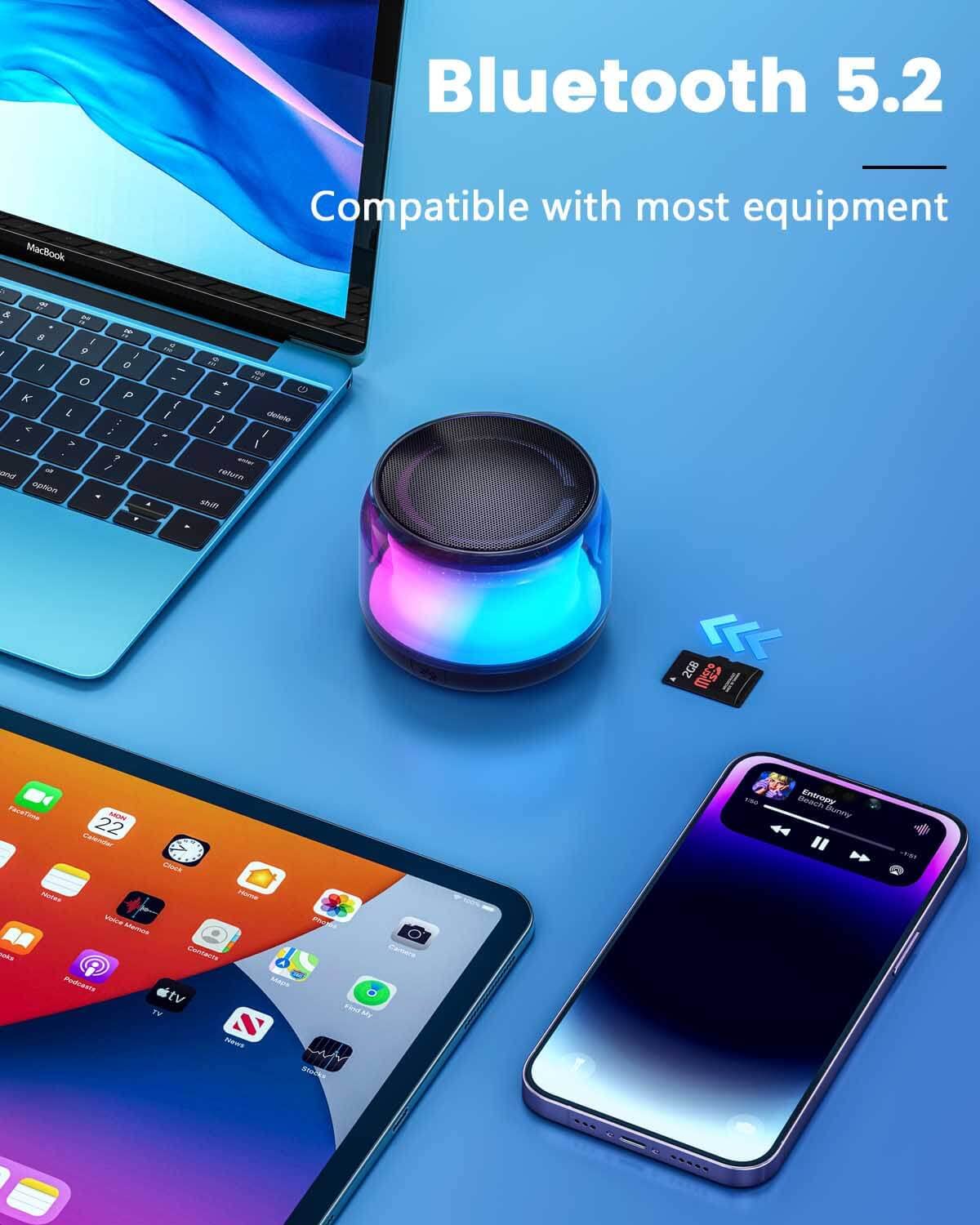 LENRUE compact speaker makes a great gift with vibrant lighting.
