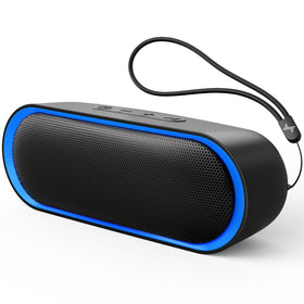 LENRUE speaker front view showing compact design and powerful sound