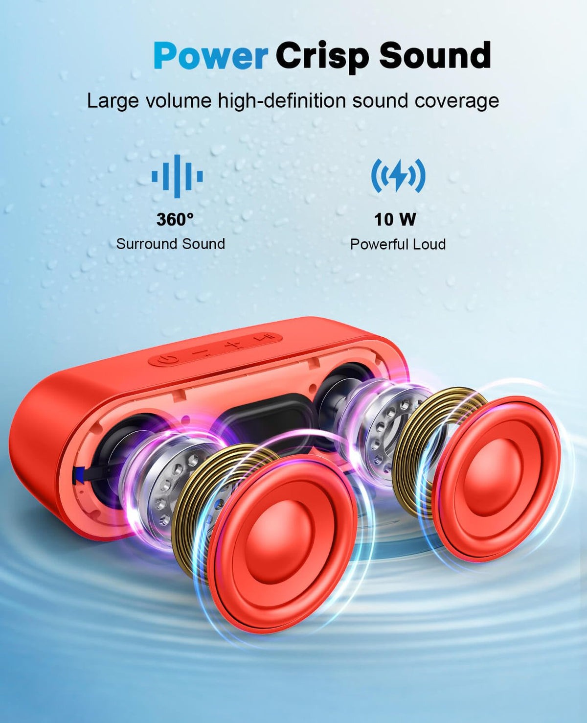 LENRUE speaker attached to backpack with lanyard for hands-free outdoor convenience