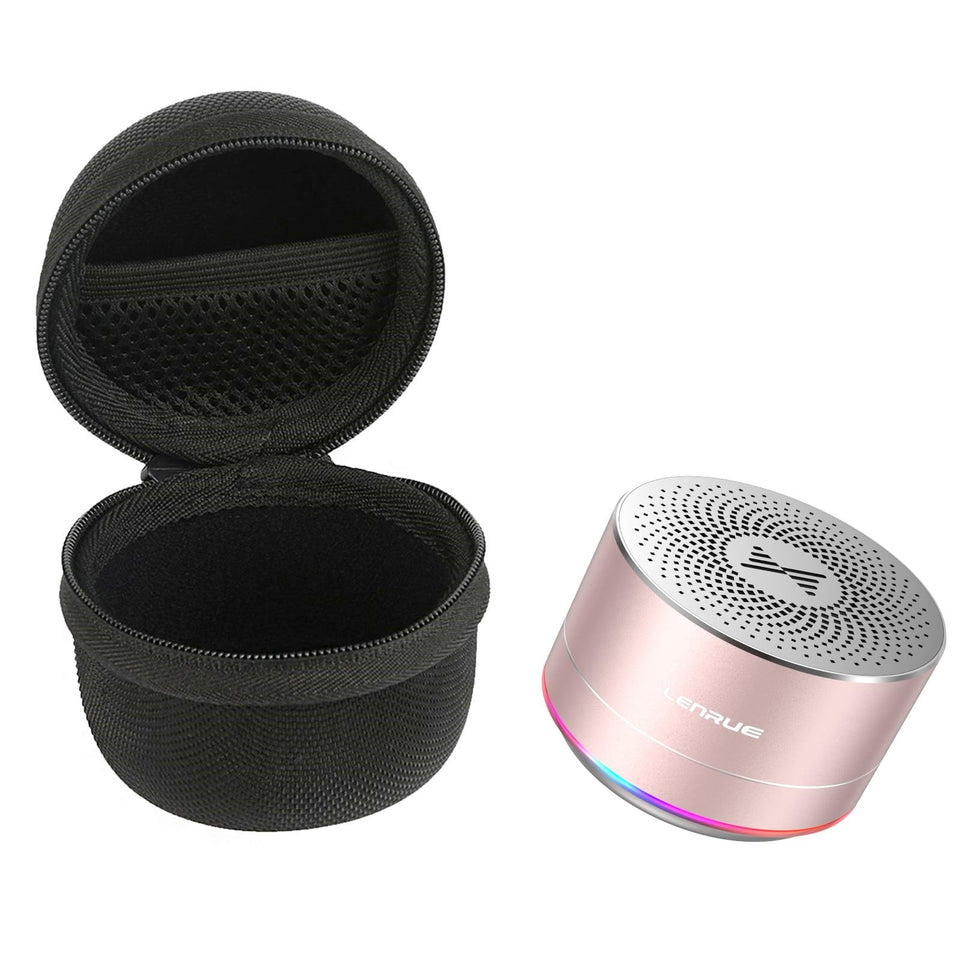 LENRUE portable Bluetooth speaker front view with aluminum design for rich stereo