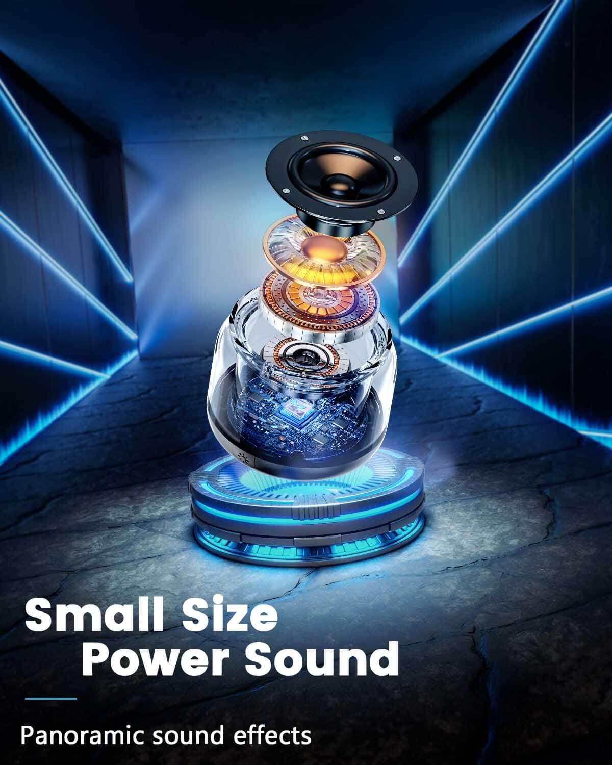 LENRUE portable speaker with wireless stereo pairing delivers immersive sound.