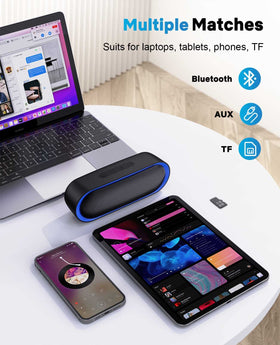 LENRUE speaker in hand to show scale and easy portability