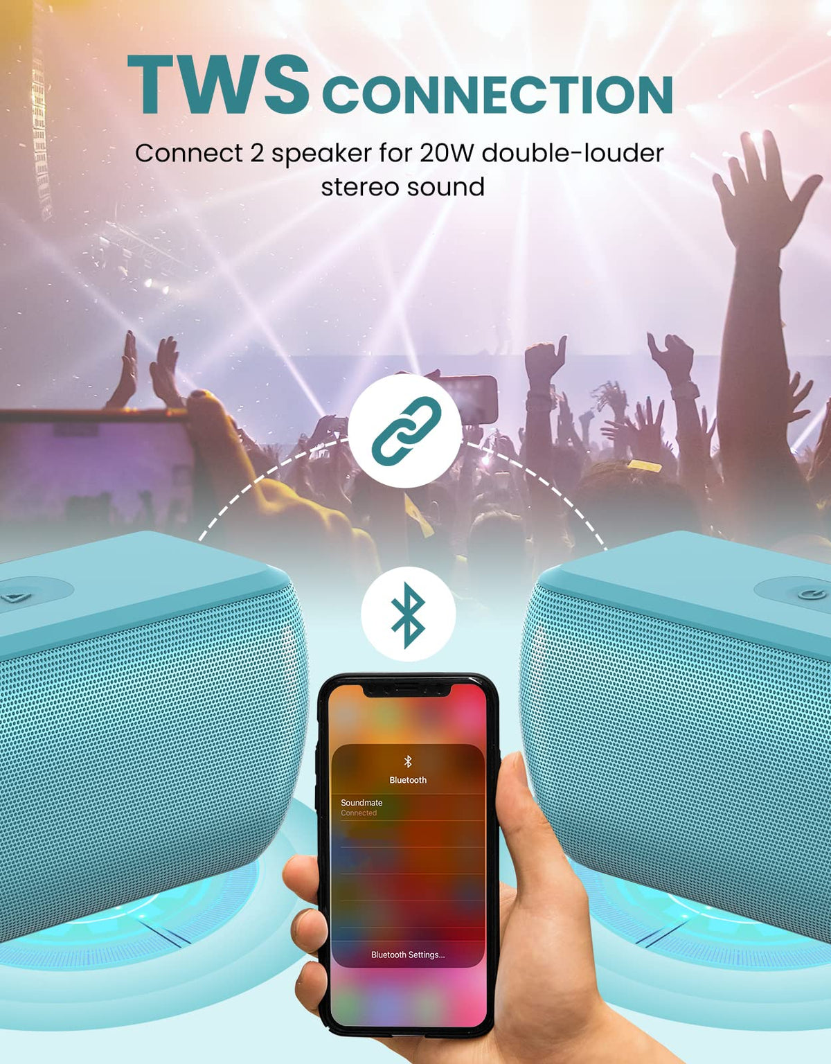 LENRUE Soundmate held in hand showing compact size and easy portability