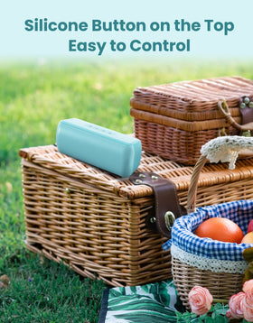 LENRUE Soundmate on a picnic blanket illustrating portable outdoor listening