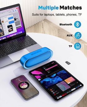 LENRUE showing AUX and TF ports for versatile playback options