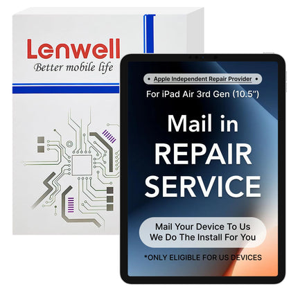 Lenwell iPad Air 3 service pack: empty box for easy mail-in repair