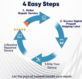 Lenwell mail-in box with prepaid label for easy shipping