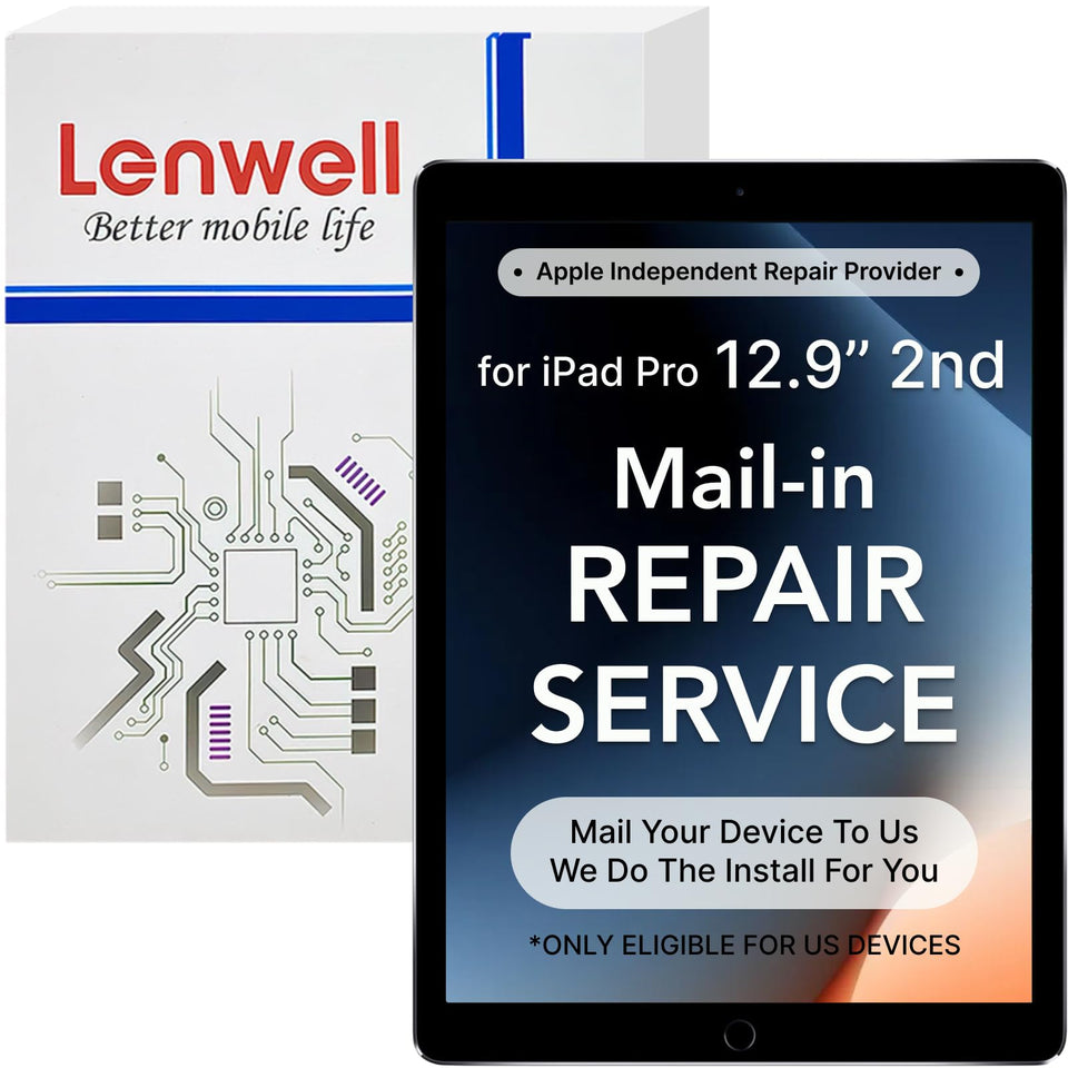 Lenwell mail-in repair box ready for iPad Pro service, simple shipping process