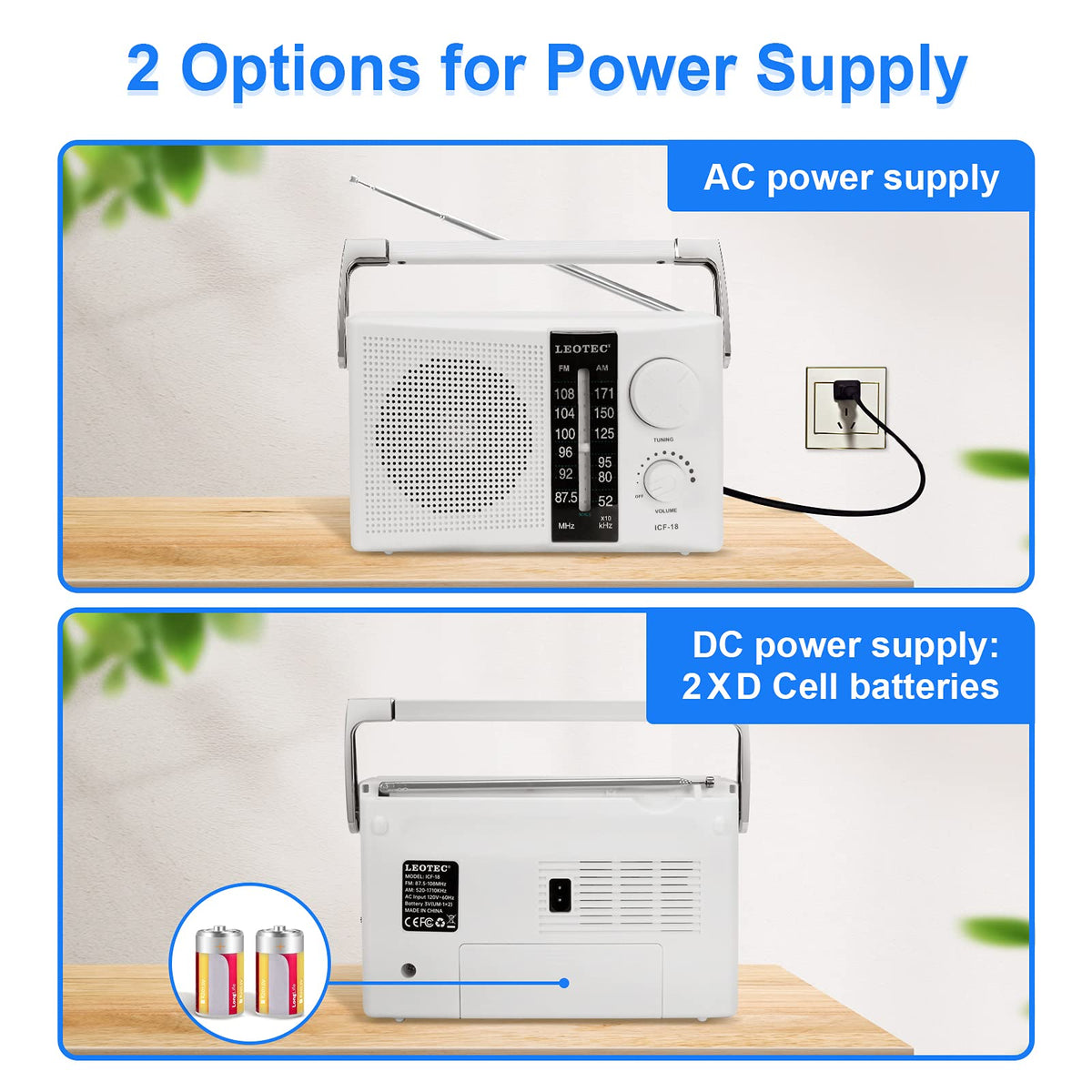 LEOTEC compact size radio fits desks and bags