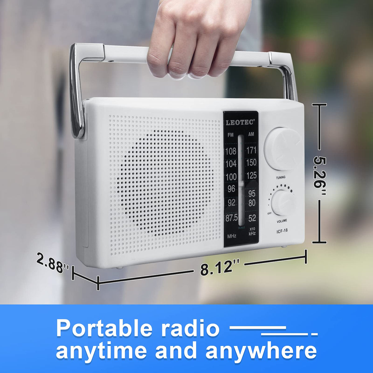 LEOTEC radio with headphone jack for private listening