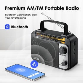 LEOTEC AM FM radio portable design fits in hand for easy carry