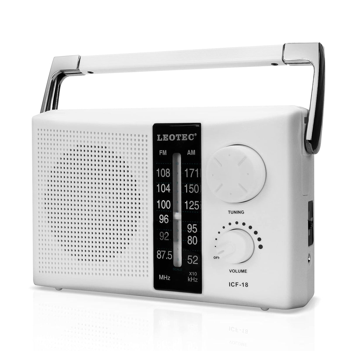 LEOTEC AM FM radio with retractable antenna for strong reception