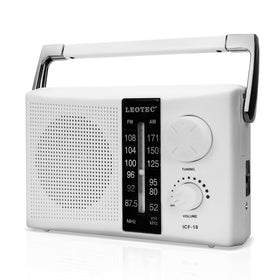 LEOTEC AM FM radio with retractable antenna for strong reception