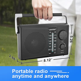LEOTEC radio AC power option keeps listening at home without battery concerns.
