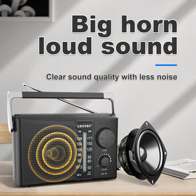 LEOTEC compact-size radio fits kitchen, backpack, or desk area for daily use.