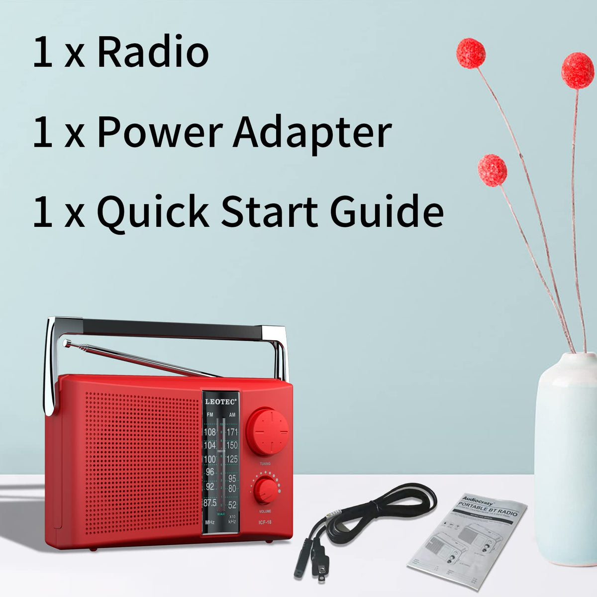 LEOTEC portable radio ready for gifting with simple, user-friendly features