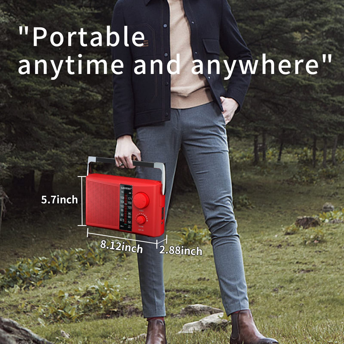 LEOTEC radio offers AC and battery power for flexible rooms and outdoors