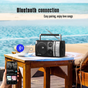 LEOTEC radio with reliable antenna ensuring strong reception while traveling