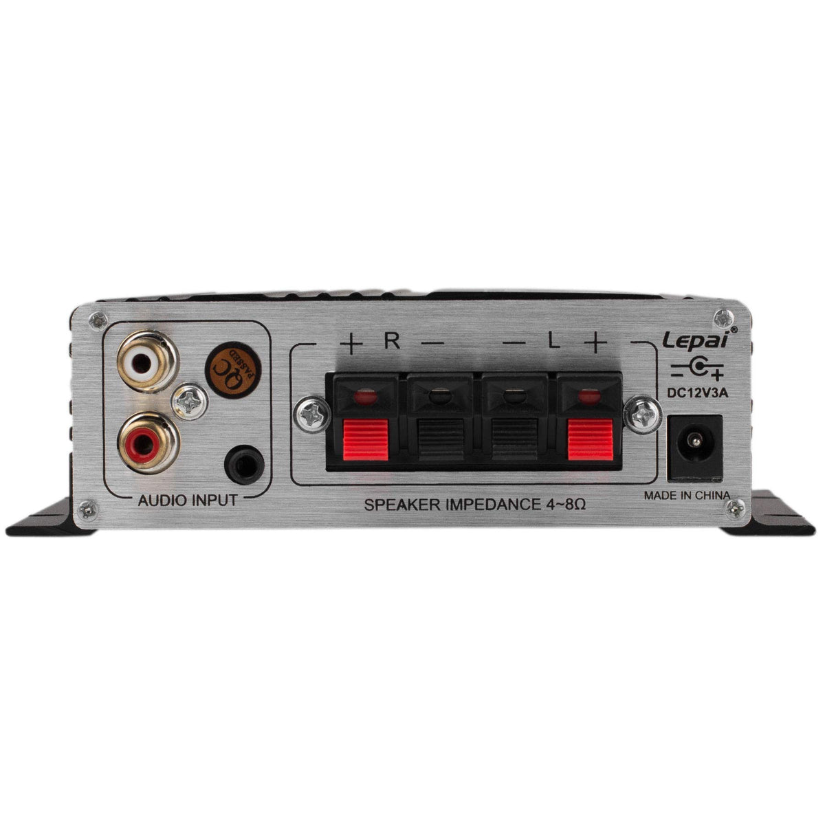 Lepai LP-2020TI side ports illustrating compact Class D design and efficiency