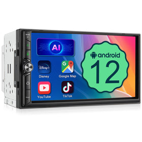 LEROAADZ double din 7-inch QLED display front view for crisp driving visuals