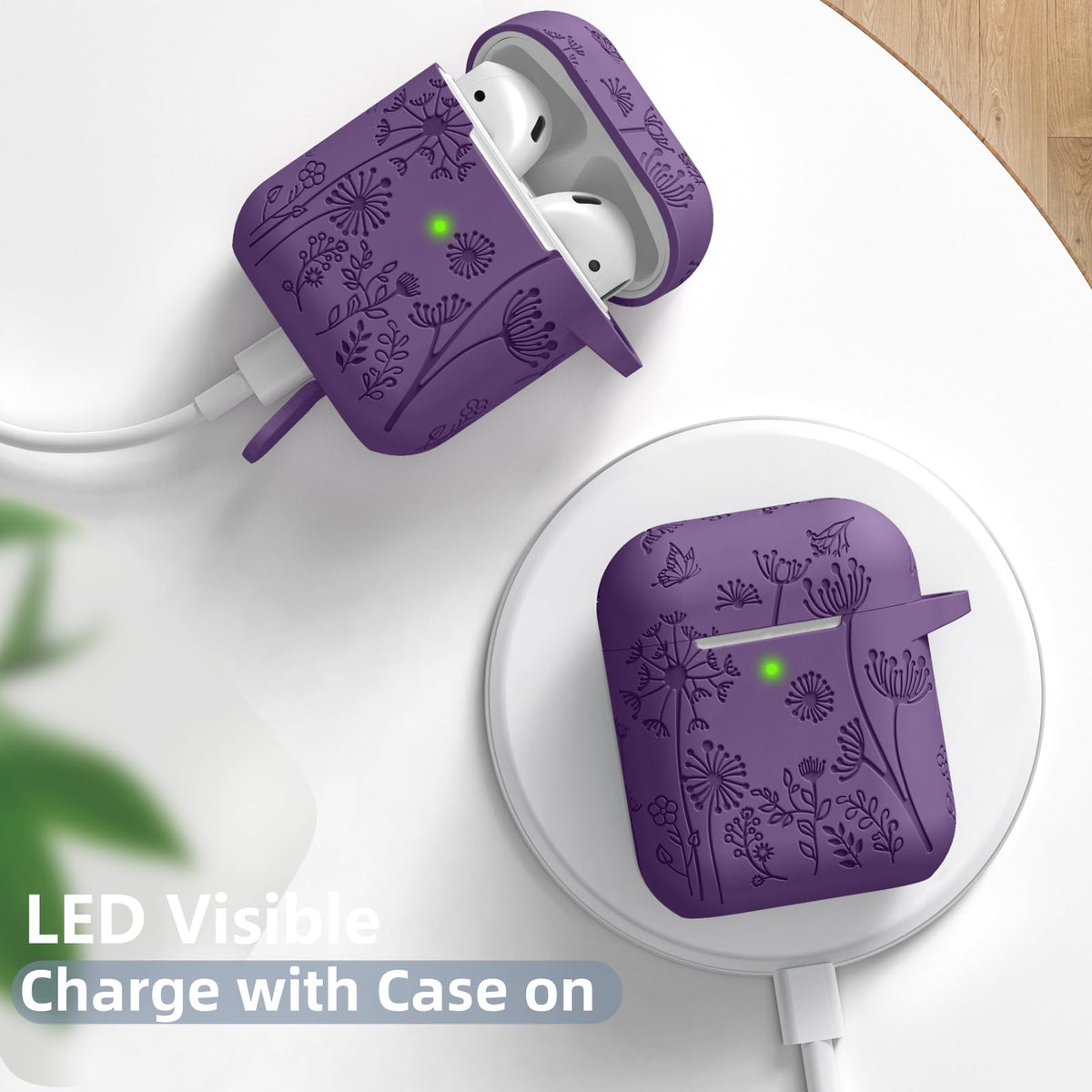 Lerobo AirPods case ready for travel with a convenient clip and cover.
