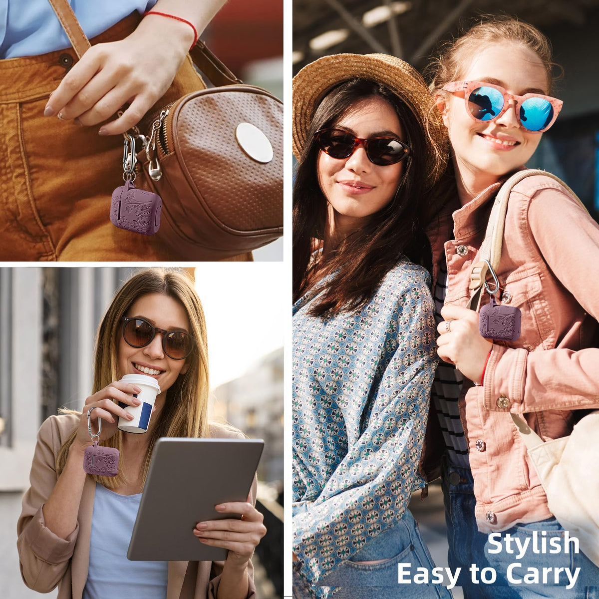 Lerobo AirPods Case with Carabiner Keychain for secure travel