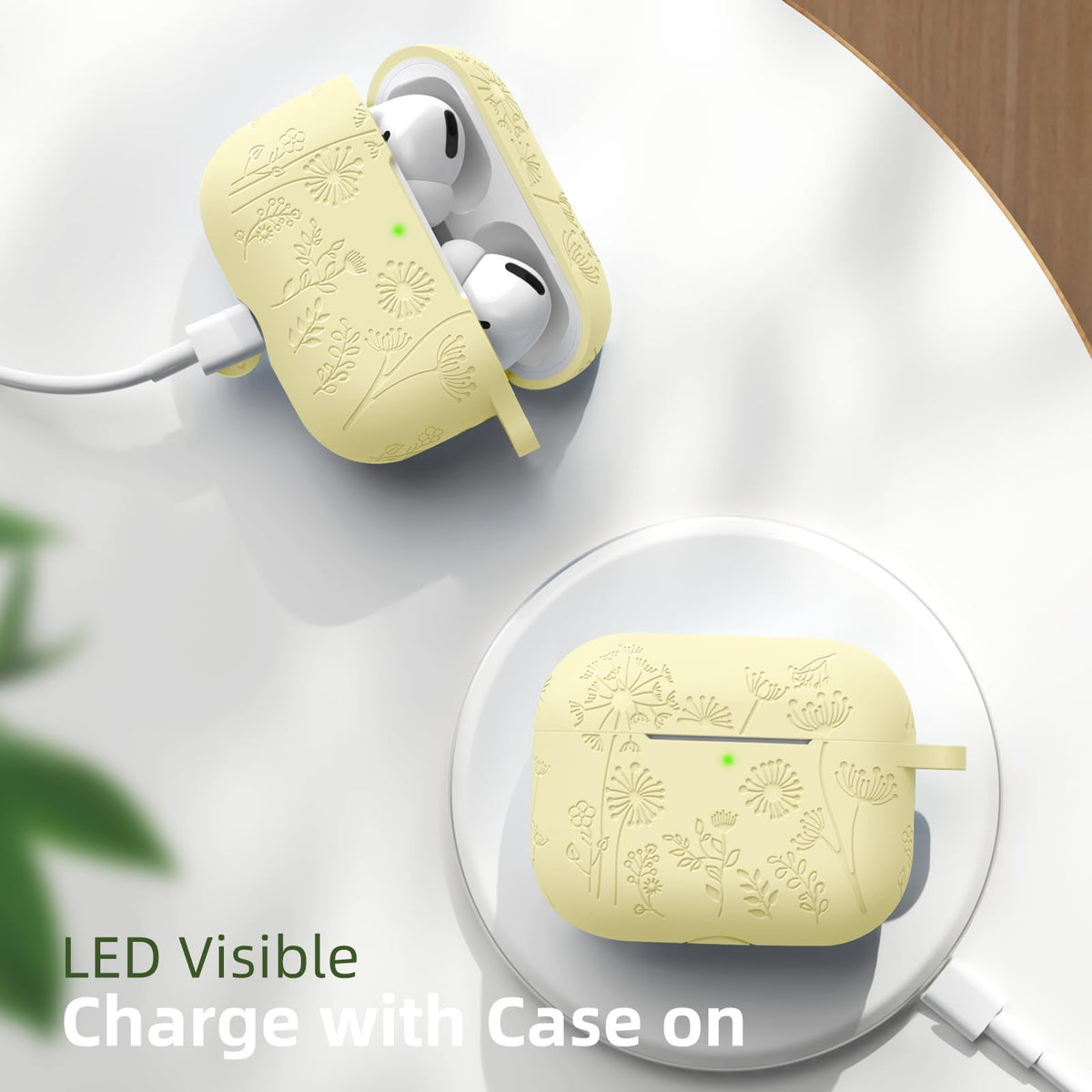 Lerobo AirPods Pro 2 easy-clean silicone material for quick wipes and long-lasting look.