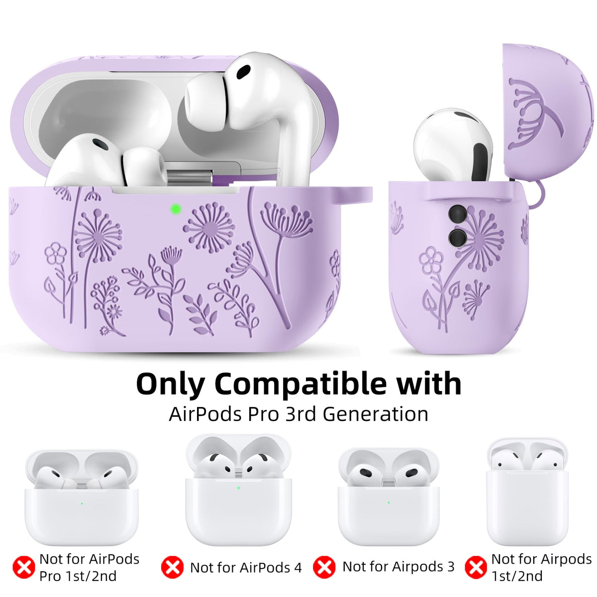 Lerobo AirPods Pro 3 case includes a removable keychain accessory