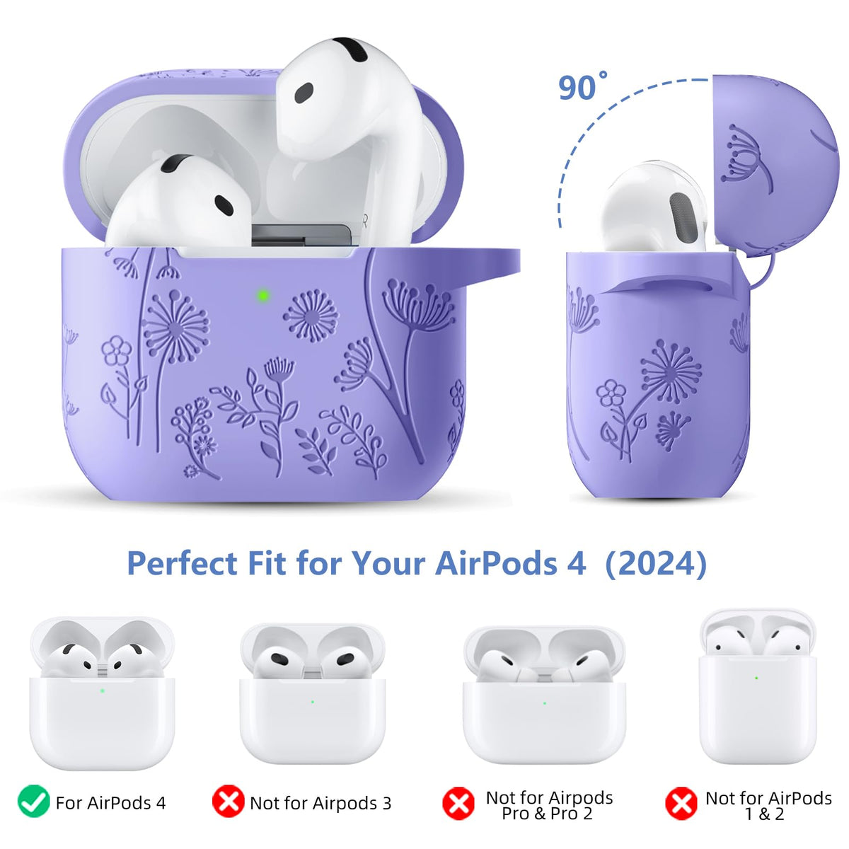 Lerobo AirPods 4 case with carabiner clip attaches to bag.