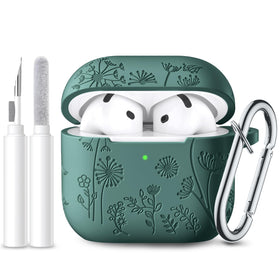 Lerobo AirPods 4 pine-green front view with full-body protection.