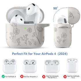 Lerobo AirPods 4 engraved pattern, durable design that won’t fade over time.
